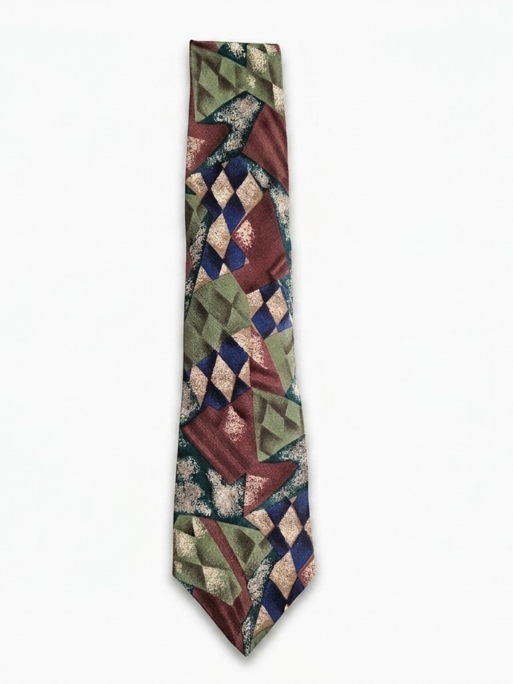 VTG Oscar de la Renta Couture Silk Tie Geometric Abstract